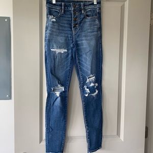 American eagle dark blue Jean with holes